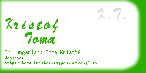 kristof toma business card